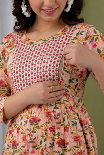 Image of Combo of 2 Feeding Kurti for Women | Cotton Printed Kurti for Women | Kurti for Women| Kurti | Printed Kurti | Feeding Kurti | Maternity Kurti