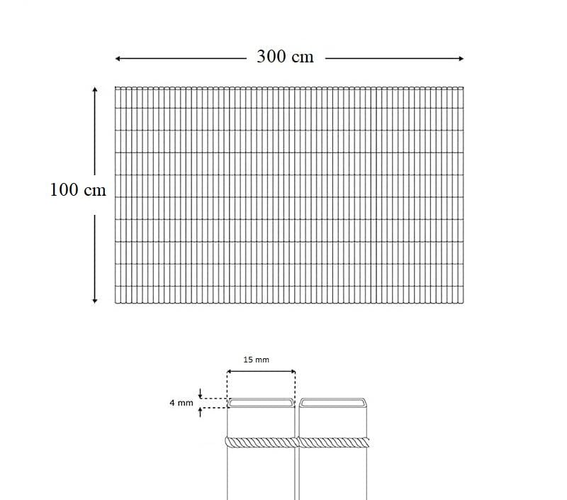 VIRSUS 1 Recinzione da Giardino in PVC 4651, Misura 100x300 cm, Recinto Protezione Privacy, Resistente Impermeabili, barriera frangivento per Esterno, Balcone, terrazza Vari Colori (Bianco)