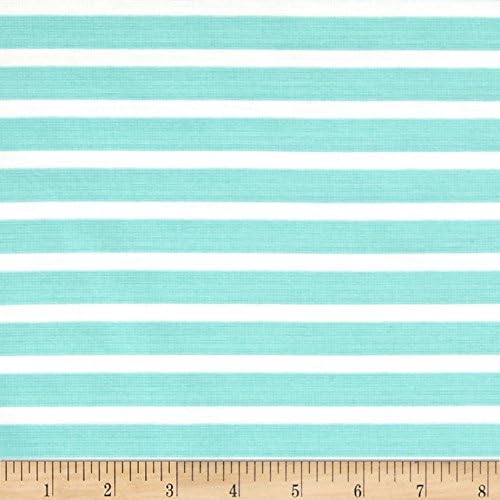 Lavitex Ponte de Roma Stripe Mint/Ivory Fabric By The Yard