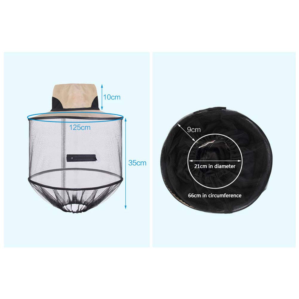 Moustiquaire pour tête de lit, protection contre les insectes en maille, pour homme et femme, chapeau cloche d'extérieur avec fonction anti-moustiques, idéal pour le camping et la randonnée