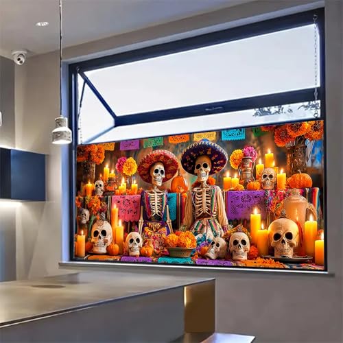 Vinilo Decorativo HOMETITUTE Día de Muertos 39.3 x 17.7 pulgadas miniatura 7