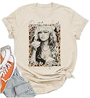❤【T Shirt Material】Cotton blend, soft and skin-friendly, breathable, elastic ❤【T Shirt Detail】Back to The Gypsy That I Was Funny Letter Print, Vintagae Stevie Graphic, round neck ,short sleeve, casual T-shirt for Stevie Fans And Rock Band Lovers ❤【T ...