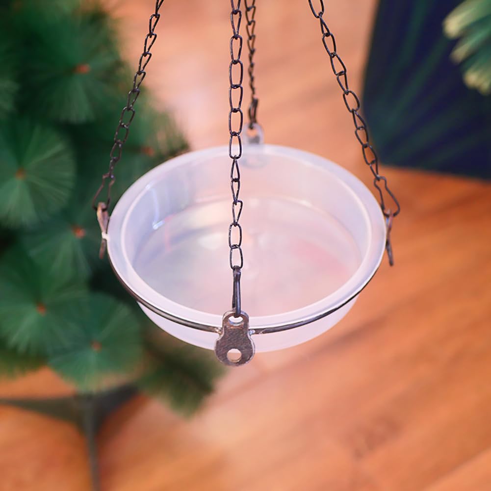 GSHLLO 4 cuencos de agua de plástico para pájaros, bandeja de repuesto para comedero de pájaros, cuenco redondo para comedero de pájaros, plato de agua para alimentación de pájaros, plato de estación