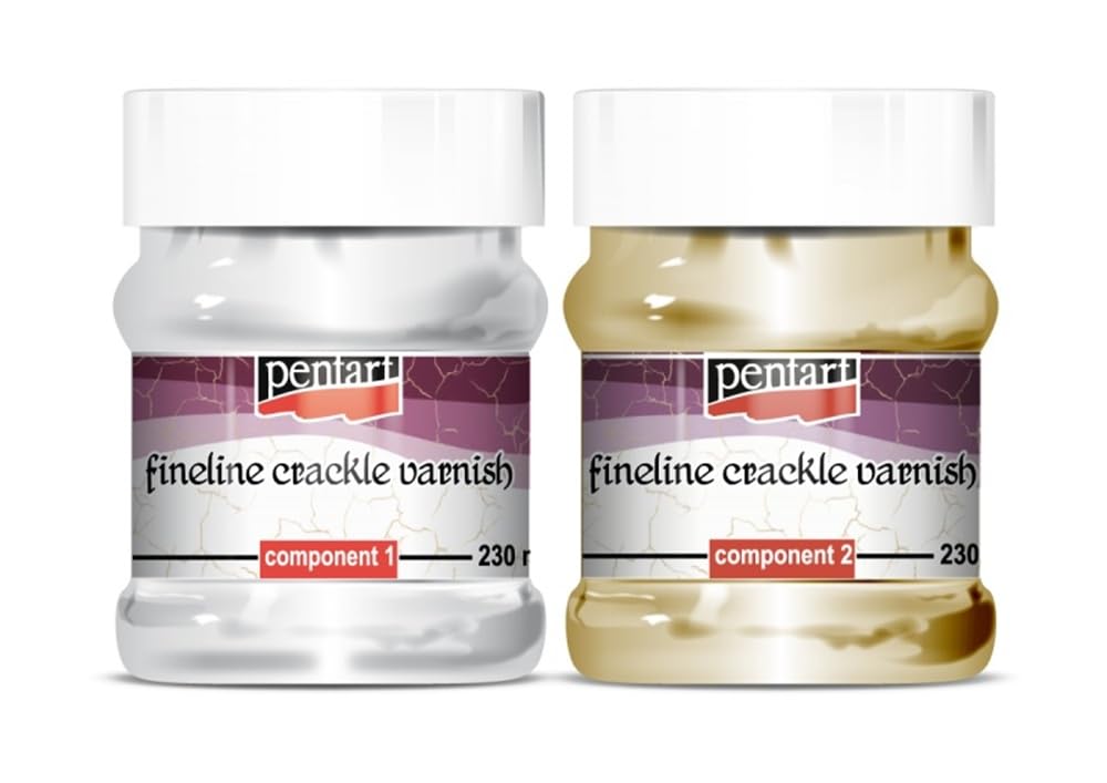 Pentart White 2-Component Fineline Crackle Varnish 2X 230 Ml