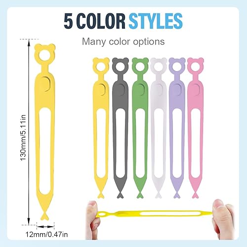 Miniatura 4 de Organizador de cables de datos, organizadores de auriculares de silicona multiusos actualizados 2025, organizadores de gestión de cables