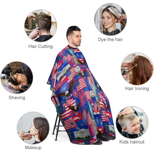 Capa de barbería impermeable con cierre a presión 55x66 pulg miniatura 3