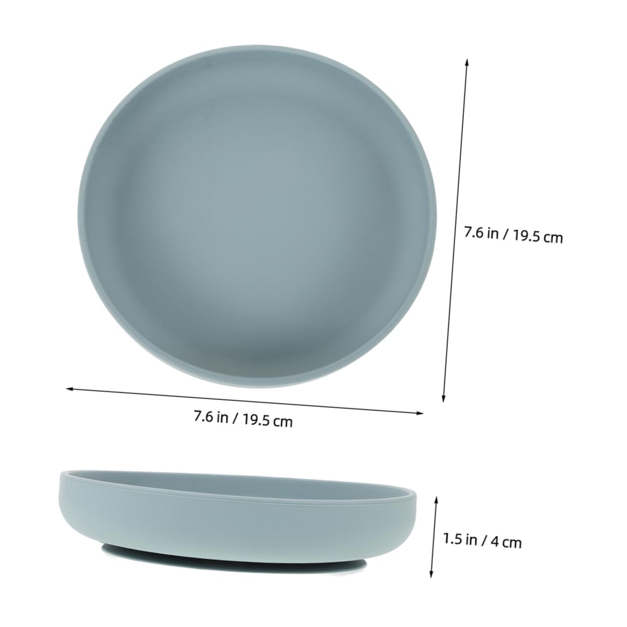 OKUMEYR 2pcs Toddler Suction Plates Food Grade Silicone Elderly Plate with Suction Cup Base Deeper Feeding Dishes for Toddler Kids Senior Disabled
