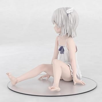Original Painting Figure Shiroikone Figurine - 8cm Sitting Pose Girl Illustration Figurine Anime Ramen Topper Figurine - PVC Handmade Collectible Desktop Decoration