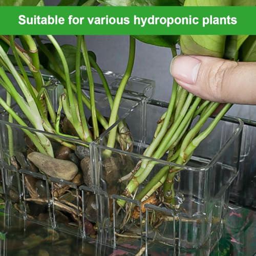 Image of Qpets Acrylic Hydroponic Basket, Hanging Plant Holder for Aquarium 18x6x8cm | Decorative Root Pot for Water Plants, Space-Saving Hanging Design, Ideal for Aquarium & Home Decor.