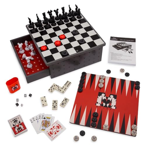 Disney Store Dolls & Games Mickey Mouse Deluxe Game Set - Includes Disney Chess Set, Checkers Pieces, Backgammon Board, Playing Cards, Poker Chips,...