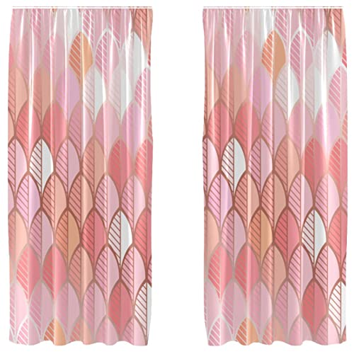 Rideaux occultants motif écailles de sirène pour chambre rouge