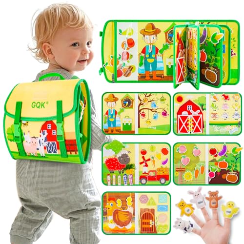 Busy Book for Toddlers 1 2 3 4 Ages, Montessori Sensory Busy Boar...