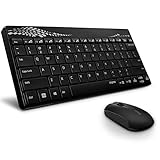 Rapoo 8000 kabellose Tastatur mit Maus, 2,4 GHz Wireless-Verbindung, hochauflösende 1000 DPI-Technik, schwarz/grau
