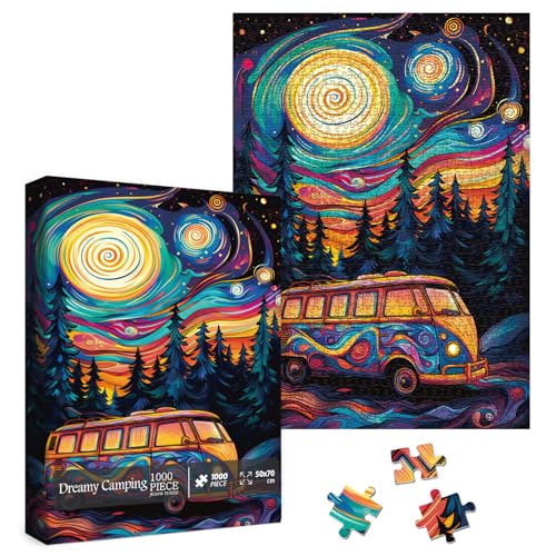Camping Trippy Mystery Jigsaw Puzzle 1000 Piece for Adult, Magic ...