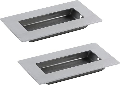 T Tulead 2 manijas de acero inoxidable para puerta empotradas, manijas rectangulares planas para puertas correderas, manijas de níquel cepillado de