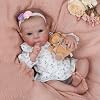 WOOROY Reborn Baby Dolls Girl 18 Inch Lifelike Handmade Realistic Newborn Baby Doll Real Life Soft Body with Gift for Kids Age 3
