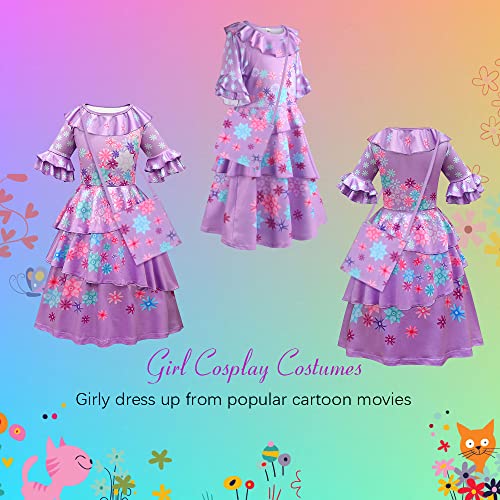 URAQT Isabella Jurk, Isabella Mirabel cosplay Kostuum met Tas, Magische Familie Mirabel Isabela Prinsessenjurken Zomerjurk met Ruches Princess Fancy Dress up voor Bruiloft, Halloween, Kerstmis, Carnaval, Feest, Maskerade, Cadeau - Image 7