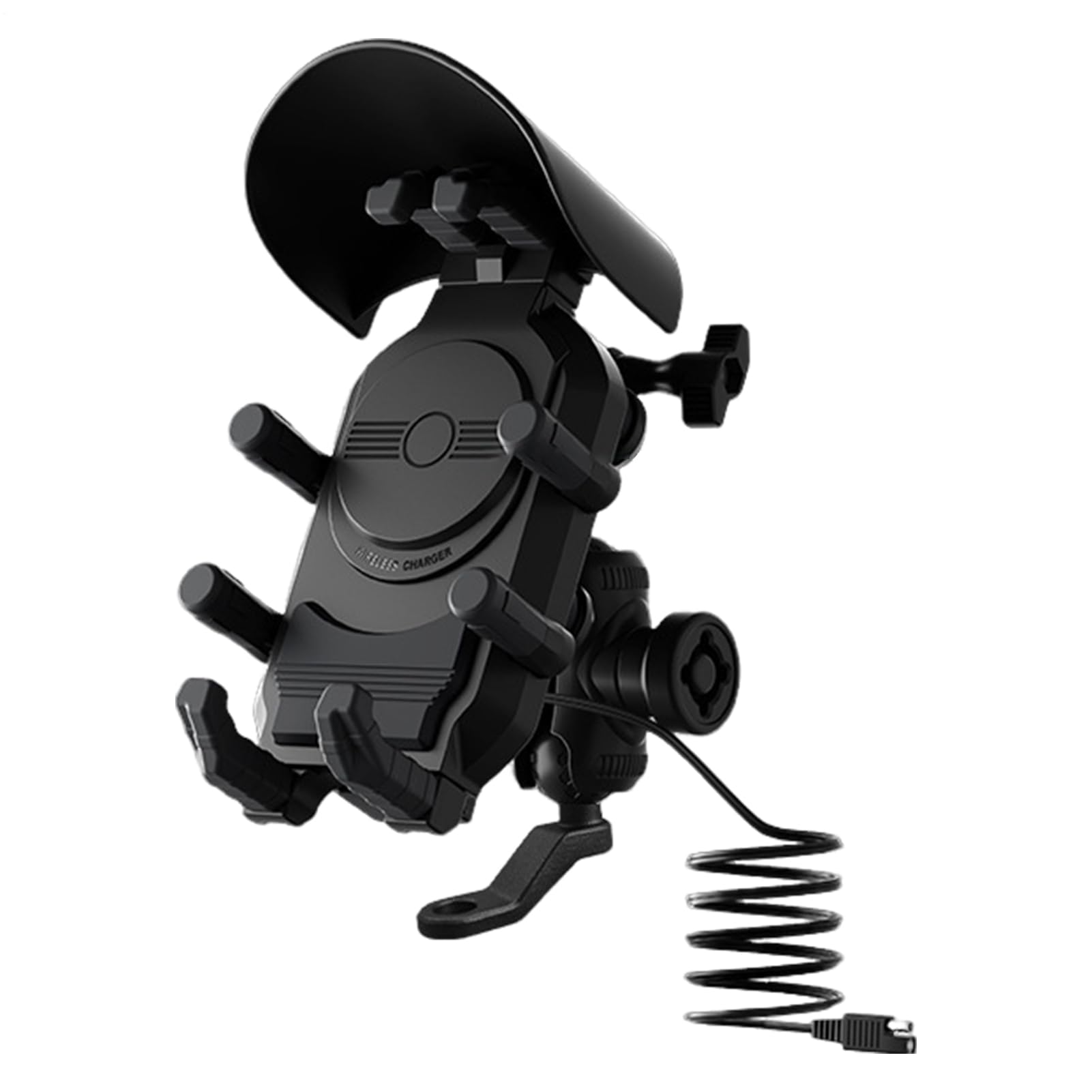 Générique Supporto per telefono su manubrio – Anti-vibrazione per moto | doppia porta di ricarica USB, supporto per dispositivo mobile, facile installazione con presa stabile, adatto per moto tricic