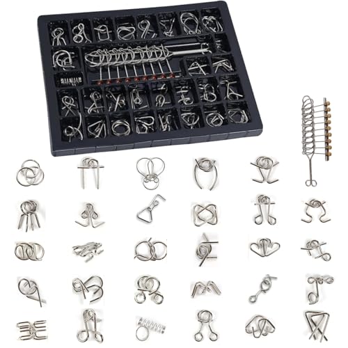 Ailunate 知恵の輪 大人 子供 セット 難しい パズル リング 脳トレ 金属 知育 玩具 30種類 クリスマス プレゼント