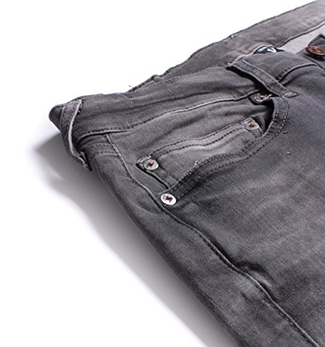 True Religion Rocco Grey Used Denim Relaxed Skinny...