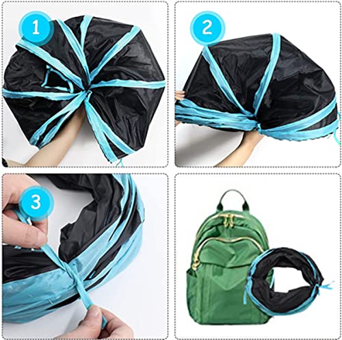 Cat Tunnel,Bunny Tunnel,2 Way Cat Tunnel,Pet Toys,Collapsible Pet Tunnel Tube,Suitable for Indoor and Outdoor (Blue-S) - Image 4