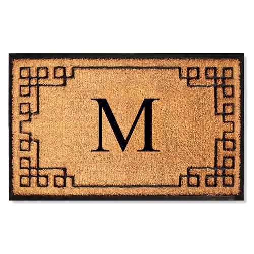 A1 HOME COLLECTIONS Natural Coir & Rubber Large Door Mat, 24x39 Inches, Heavy Duty, Dirt Trapping, Long-Lasting Entrance Doormats for Front Door, Thick & Non-Slip Durable Outside Entry Mat
