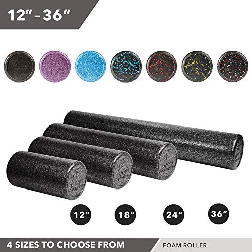 Day 1 Fitness High Density Muscle Foam Rollers - Sports Massage Rollers for Stretching, Physical Therapy, Deep Tissue, Myofascial Release - Ideal for Exercise and Pain Relief – Solid Purple, 36”
