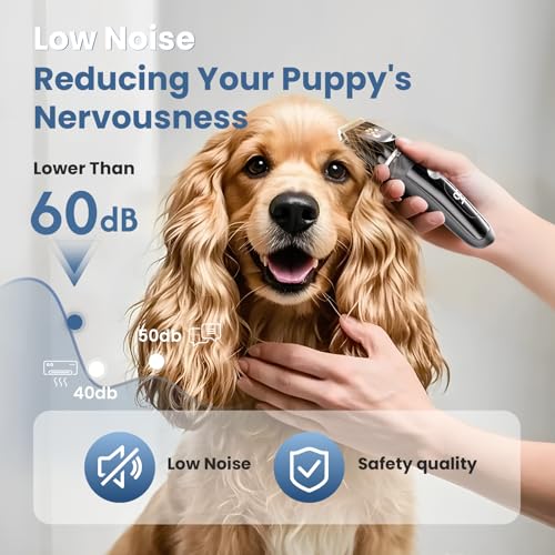 Dog Clippers, Dog Grooming Kit, 2-Speed Low Noise IPX5 Waterproof LED Display Professional Cordless Pet Hair Trimmer, Suitable for Small Medium Dogs & Cats - Image 3