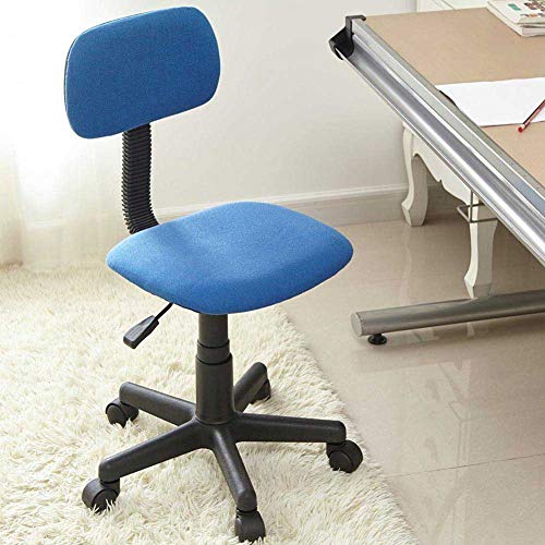 Sedia Poltrona Poltroncina Operativa con 5 Ruote Piroiettanti Ufficio Cameretta Stanzetta in Tessuto Nero Regolabile con Schienale Imbottito (Blu) - Sedia gaming - Immagine 1