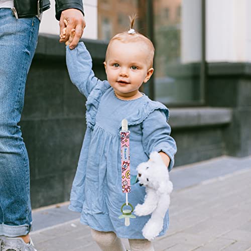 Smlpuame Pacifier Clip Girl,6 Pack Stylish Binky Clips Strap For Baby Girls,Paci Holder With Clip Lightweight Universal Fits Most Pacifiers Teether Toy Teething Ring Soothie,Baby Gift(Travel In Space) #TOP2