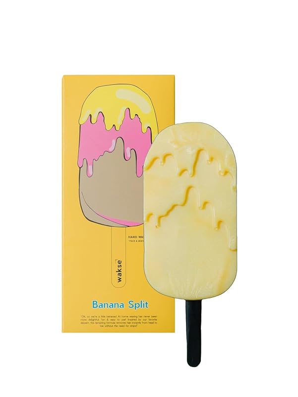 wakse Banana Split Cera Dura para Depilação Facial e Corporal, 128 g
