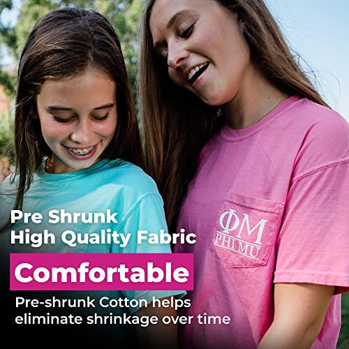 Phi Mu Block Letter T-Shirt, Pink4