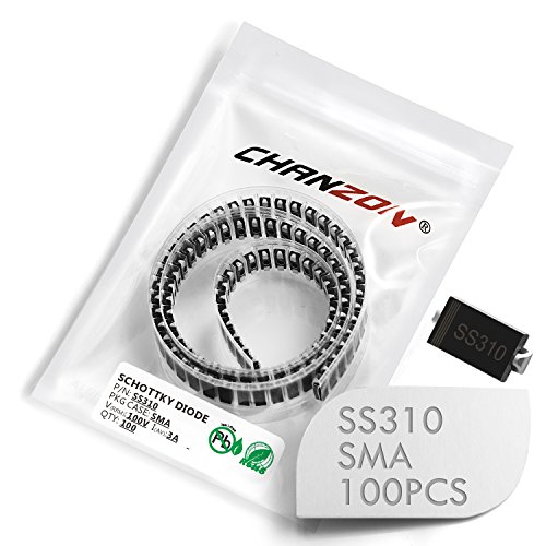 (Pack Of 100 Pieces) Chanzon Ss310 Smd Schottky Barrier Rectifier Diodes 3A 100V Sma (Do-214Ac) 3 Amp 100 Volt #TOP3