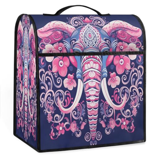 Coffee Maker Cover Bohemia Elephant Printing Kitchen Appliance Covers Small Appliance Covers Blender Cover Juicer Cover Dust Covers for Kitchen Appliances with Top Handle and Pockets,Washable,C870