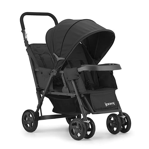 Joovy Caboose Too - Cochecito en tándem de grafito negro 38 x 2125 x 42 pulgadas paquete de 1 Negro, Rojo
