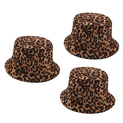 Chapeau seau femme imprimé léopard en tissu doux style bob
