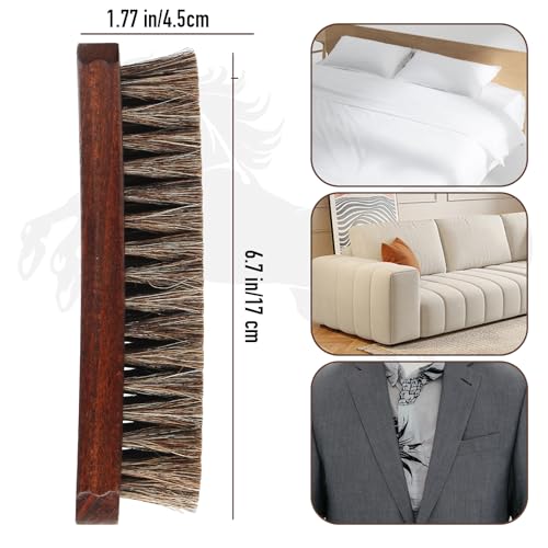 100% Pferdehaar Bürste Professionelle Premium Schuhbürste/Lederbürste mit gebogenem Holzgriff für optimalen Halt.Ideal für Lederschuhe,Stiefel,Mäntel,Schuhpflege.Weiches Pferdehaar für Lederpolitur
