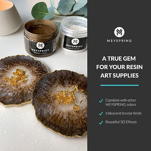 MEYSPRING Bronze Stone Epoxy Resin Color Pigment - 50g - Mica Powder for Epoxy