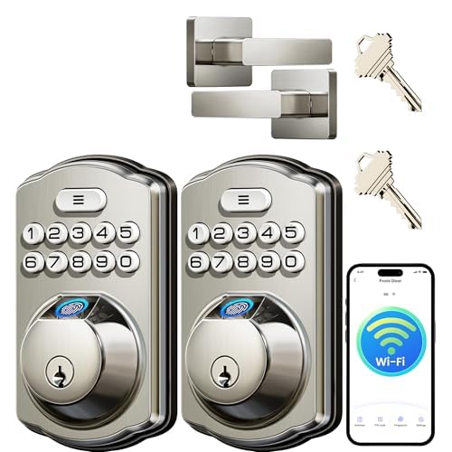 Veise Built-in WiFi Fingerprint Smart Lock, App Remote Control