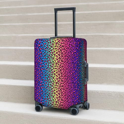 Luggage Cover Protector - Bright Leopard Rainbow Print Suitcase Covers for Luggage Fit 25-28 Inch Suitcase 6