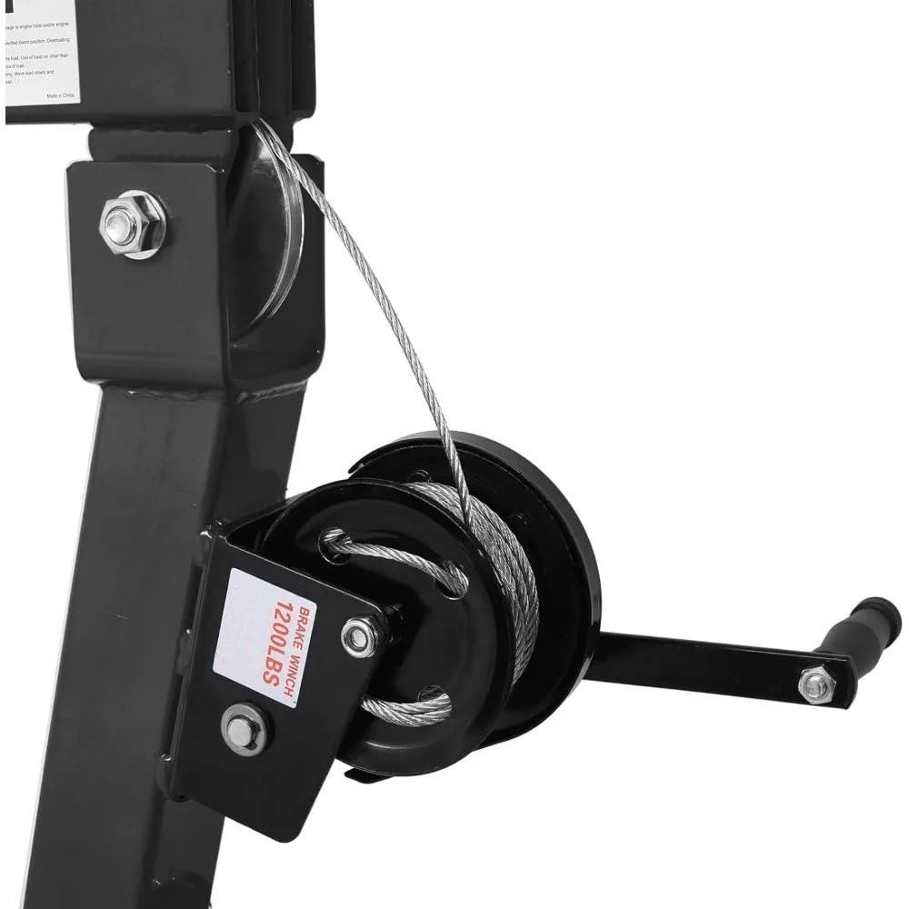 SDdPulse Herramienta de elevación resistente para camión grúa con cabrestante hidráulico, grúa plegable para elevación de motor, polipastos eléctricos de elevación de motor, negro, amarillo