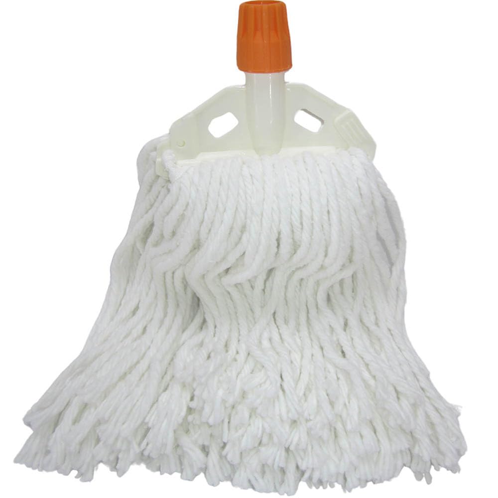 Moonlight Taiwan High-Quality Cotton Mop Heavy With Wooden Stick, Floor Cotton Mop for Clean Surface for Office Floor, Home Floor, Kitchen Floor, Bedroom Floor, White
