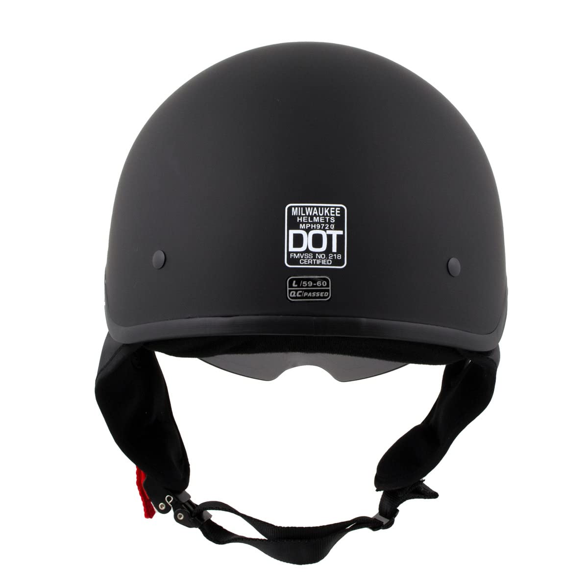 Milwaukee Helmets MPH9718DOT Momentum Matte Black Half Face Motorcycle DOT Bikers Helmet w/Drop Down Visor - X-Large