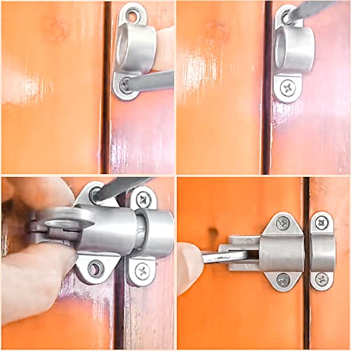 3 Pcs Silver Aluminum Alloy Security Automatic Window Gate Lock Spring Load Bolt Latch Barrel Bolt Latch Automatic Self Closing Slide Lock Spring Door Lock With Screws #TOP3