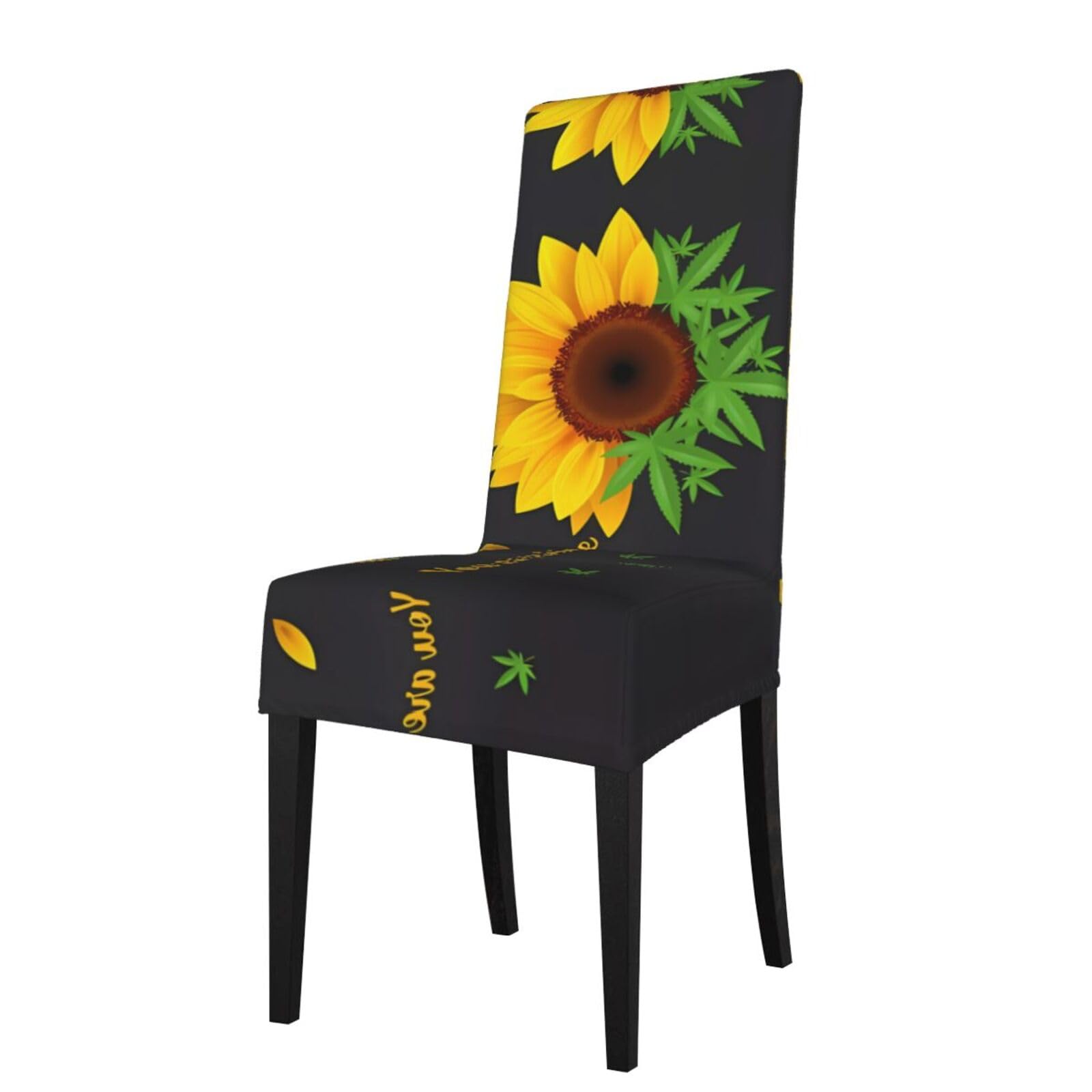 YYHWHJDE sunflower and weed Prints Protection Cover for Dining Chair – Stretchable Slipcovers for a Refreshing Dining Room Makeover