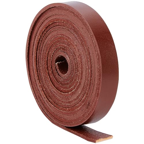 GORGECRAFT 12.5mm x 2m Flat Leather Cord Full Grain Buffalo Leather Strap 2mm Thick Cowhide Strips Braiding Thread Rope for Bracelets Necklace Jewelry Making Belts Boot Lace DIY Crafts