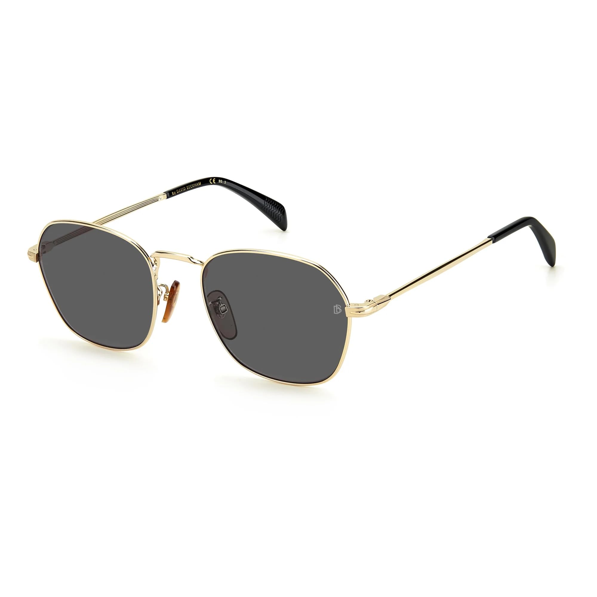 Eyewear By David Beckham Unisex Yellow Sunglasses, 56 Mm, Sleek Black Sunglasses