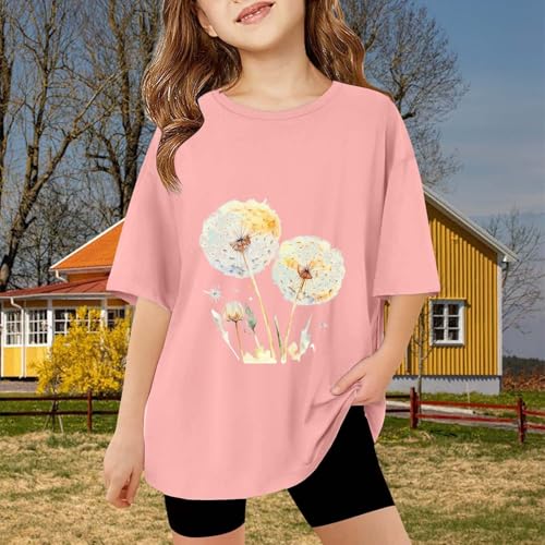 Girls Butterfly Graphic Tee Short Sleeve Summer T Shirts Kids Cotton Basic Tops Athletic Aesthetic Crerwneck Loose4