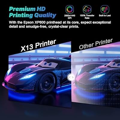 DSV A3+ Plus F1080 DTF Printer with Shaker&Purifier, One-Click to Print, Automatic Cleaning & White Circulation, 5 LED Multi-Function Touch Screen, 2X Speed Print Compared to L1800, 2-Year Free Ink