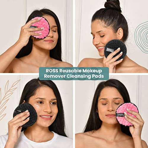 Ross-Reusable-Multipurpose-Makeup-Removal-Facial-Cleansing-Pads-Pack-of-2-Pink-Black-Facial-Makeup-Remover-Eye-Makeup-Remover-Foundation-Simple-Makeup-Remover-Safe-for-Dry-Sensitive-Skin
